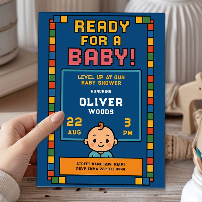 Player One: Baby Arcade Bash Invitation (Creator Uploaded)