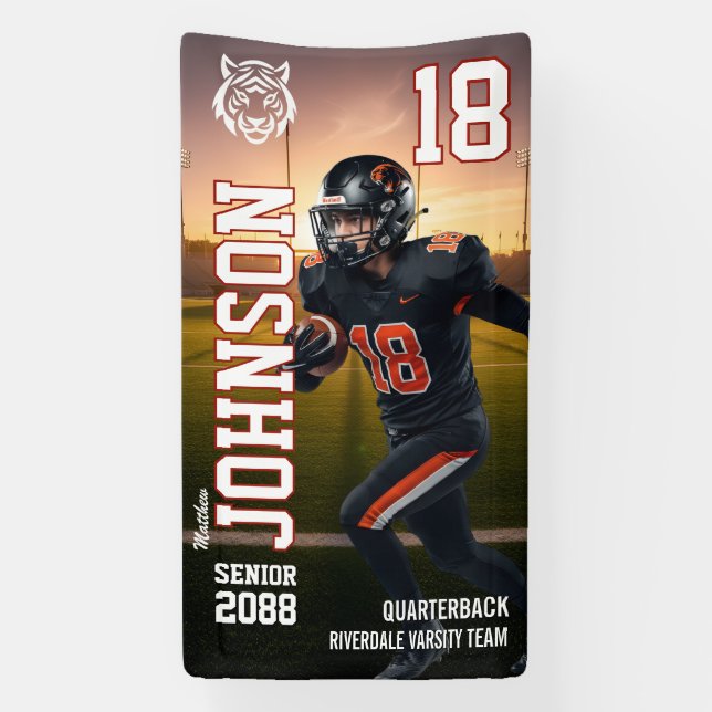 Player Photo Senior Football Player Homecoming Banner (Vertical)