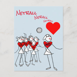 Player Positions WD Love Netball Clipart Postcard