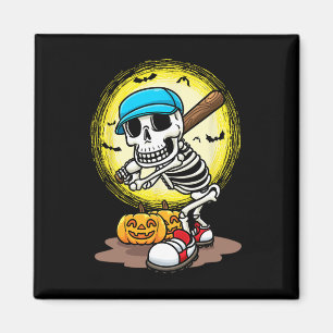 Player Skeleton Softball Halloween Kids Boys Magnet