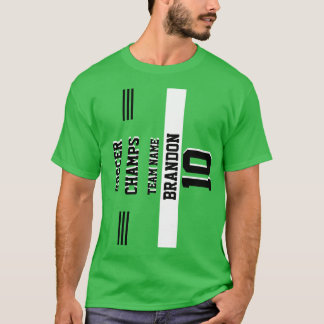 player sport soccer champs blackgreen personalised T-Shirt