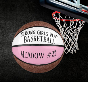 Player Strong girls play basketball