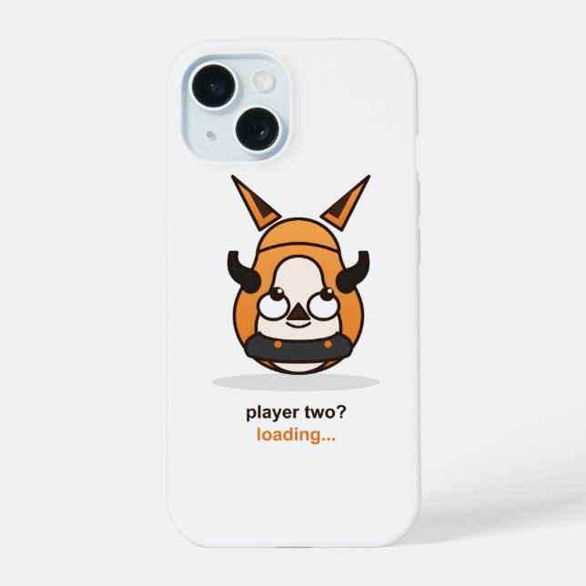 Player Two Loading Cute Gamer Fox Controller iPhone 15 Case (Back)