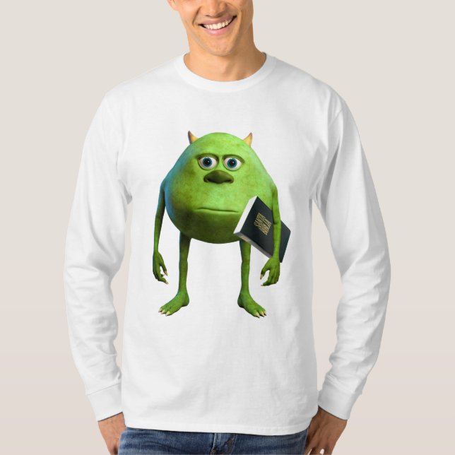 Playera Manga Larga Mike Wazowski con Biblia T-Shirt (Front)