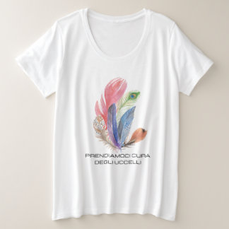 Playera plumas de aves  plus size T-Shirt