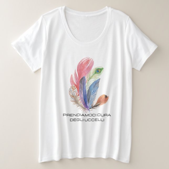 Playera plumas de aves  plus size T-Shirt (Design Front)