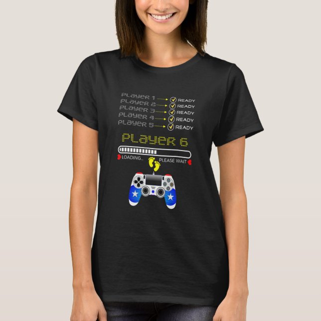 Players 1 2 3 4 5 Ready Player 6 Loading  Gaming T-Shirt (Front)