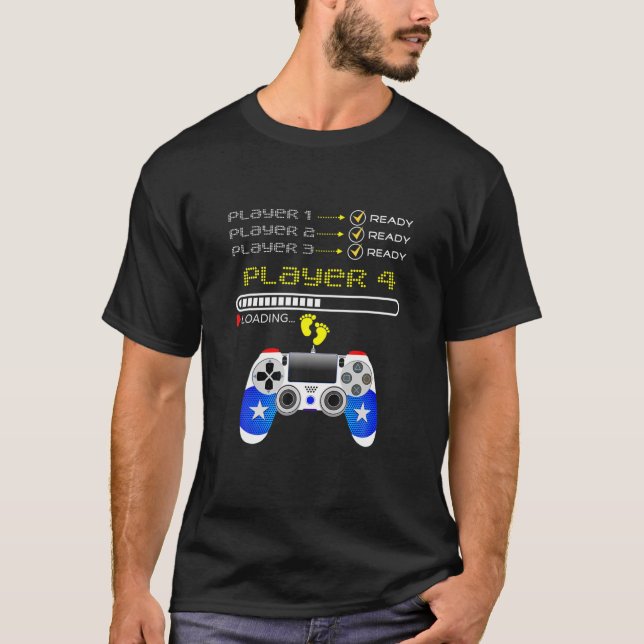 Players 1,2,3 Ready Player 4 Loading Funny Gaming T-Shirt (Front)