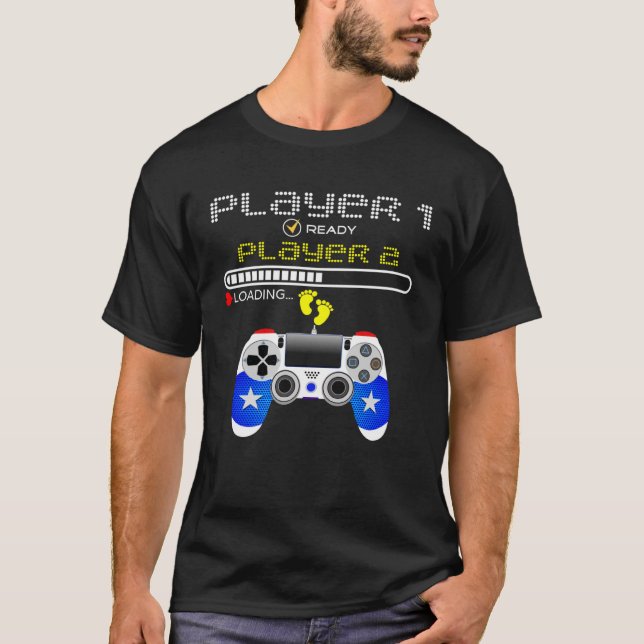 Players 1 Ready Player 2 Loading  Gaming T-Shirt (Front)