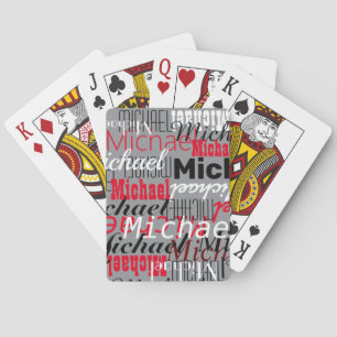 Player's Name Custom Grey Playing Cards