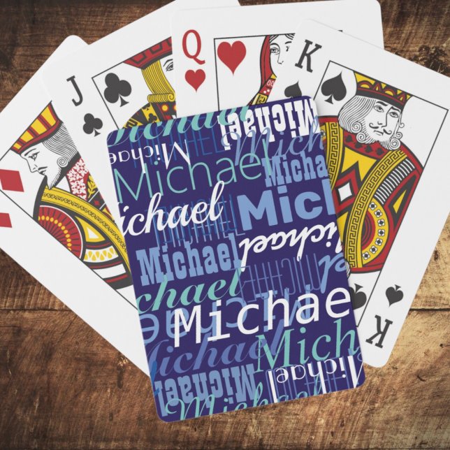 Players Name Custom Navy-Blue  Playing Cards (Creator Uploaded)