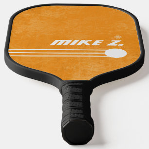 Players Name on Aged Orange Color Pickleball Paddle