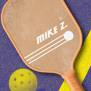 Player's Name on Aged Tan Pickleball Paddle