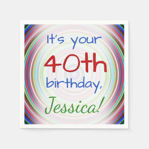 Playful 40th Birthday Paper Napkins