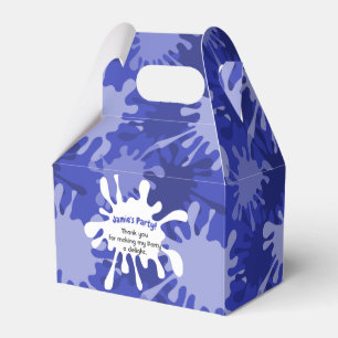 Playful Abstract Blue Splatter Painting Birthday Favour Box