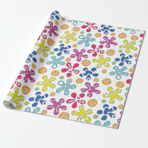 Playful Abstract Doodle Shapes Wrapping Paper