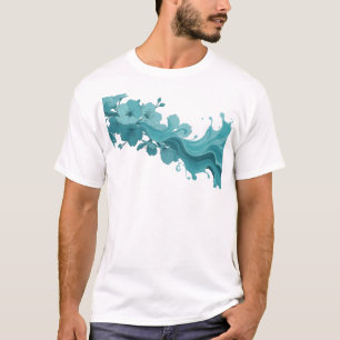 Playful ABSTRACT FLOWER Wearable Art T-Shirt