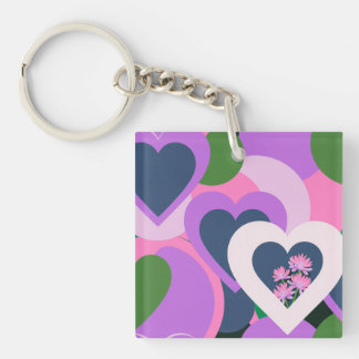 Playful Abstract Heart Acrylic Keychain