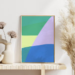 Playful Abstract Pastel Color Block Lavender Green Poster<br><div class="desc">Beautiful abstract art design with modern style and a colorful aesthetic in green,  blue,  and lavender.</div>