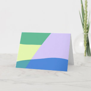 Playful Abstract Pastel Colour Block Lavender Gree Card