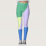 Playful Abstract Pastel Colour Block Lavender Gree Leggings<br><div class="desc">Beautiful abstract art design with modern style and a colourful aesthetic in green,  blue,  and lavender.</div>
