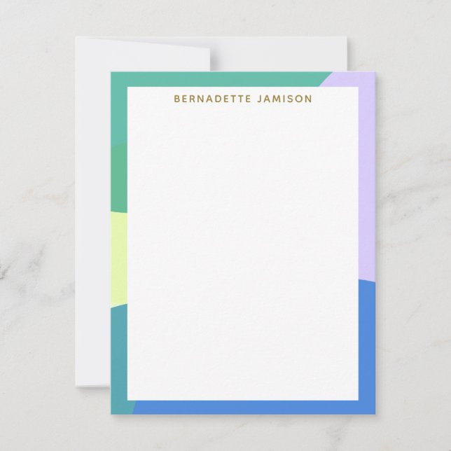 Playful Abstract Pastel Colour Block Personalised Card (Front)
