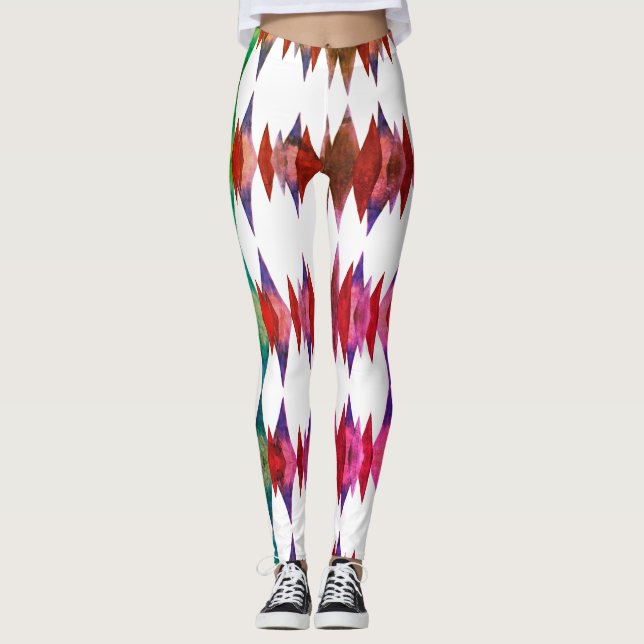 Playful Abstract Pattern  Leggings (Front)