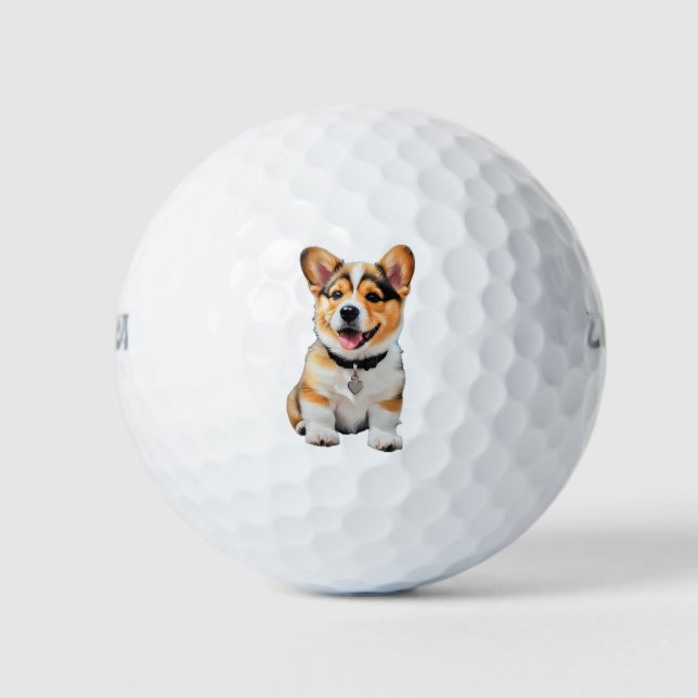 Playful Adorable Fun Corgi Golf Balls Dog Lovers (Front)