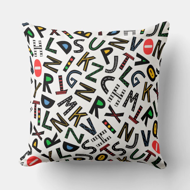 Playful Alphabet Chaos Cushion (Front)