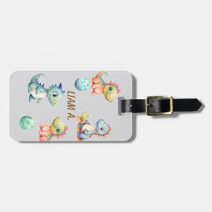 Playful and cute dinosaur Personalised Luggage Tag