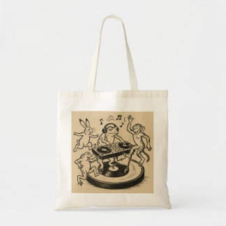 Playful Animals in Traditional Japanese Scroll-Sty Tote Bag