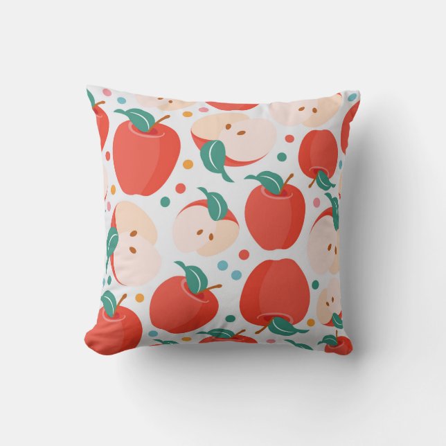 Playful Apple Pattern Cushion (Front)