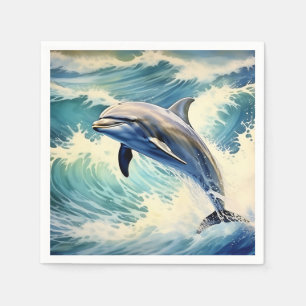 Playful Aquatic Dolphin Napkin