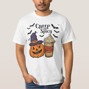 Playful Autumn Pumpkin Spice Halloween Artwork T-Shirt