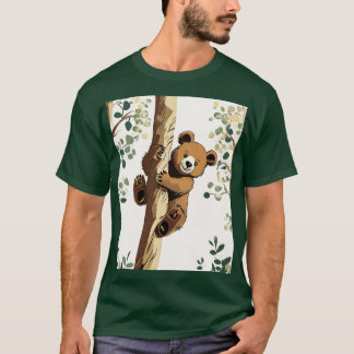 Playful Baby Bear Climbing T-Shirt