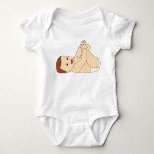 Playful Baby-Minimalist Cartoon Baby Illustration Bodysuit