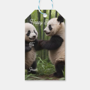 Playful Baby Pandas In A Bamboo Forest,  Gift Tags