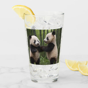 Playful Baby Pandas In A Bamboo Forest, Glass