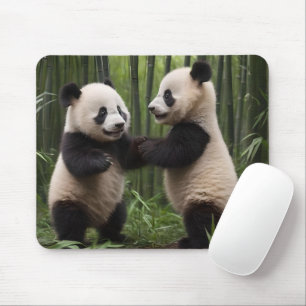 Playful Baby Pandas In A Bamboo Forest,  Mouse Pad