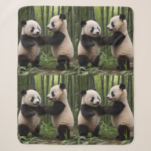 Playful Baby Pandas In A Bamboo Forest,  Sherpa Blanket