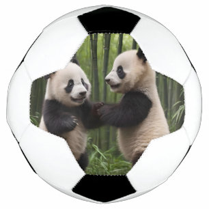 Playful Baby Pandas In A Bamboo Forest, Soccer Ball