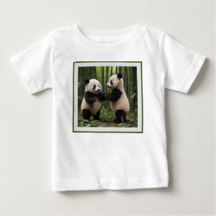 Playful Baby Pandas In A Bamboo Forest,  T-Shirt