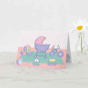Playful Baby's toys pastel colour Card
