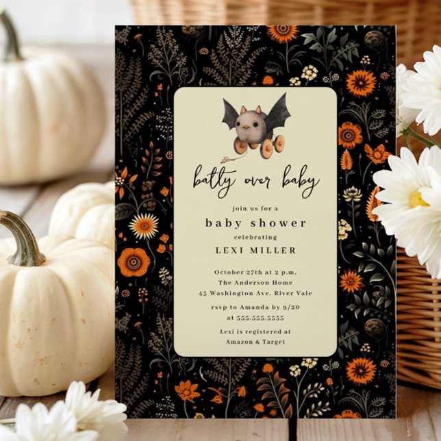 Playful Batty over Baby Shower  Invitation (Creator Uploaded)