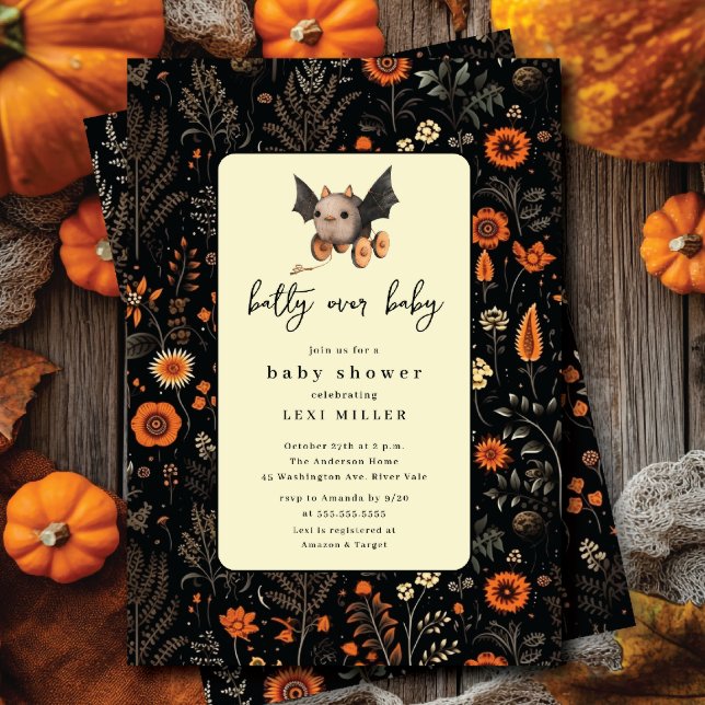 Playful Batty over Baby Shower  Invitation (Creator Uploaded)
