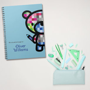 Playful Bear Kids Custom Name Notebook