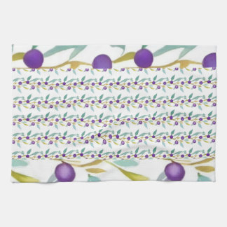 Playful berries and vines tea towel