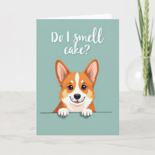 Playful Birthday Pup Peeking Card