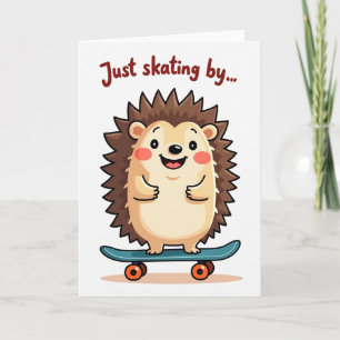 Playful Birthday Skater Creature Card