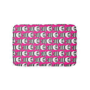 Playful Black and White Panda Art Bath Mat